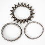 Hematite Spikes Stretch Bracelets - 3 Pack,