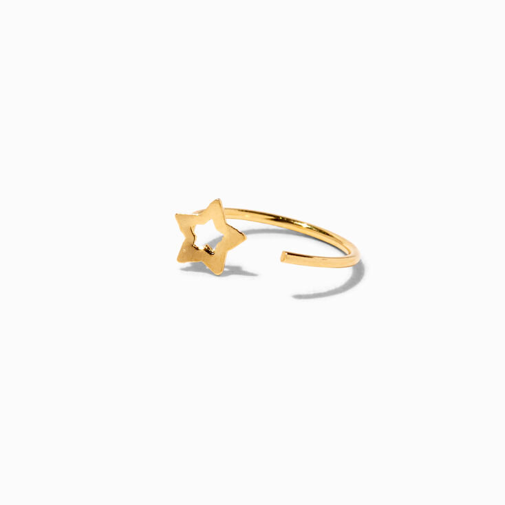 Gold Sterling Silver 22G Star Embellished Nose Rings - 3 Pack,