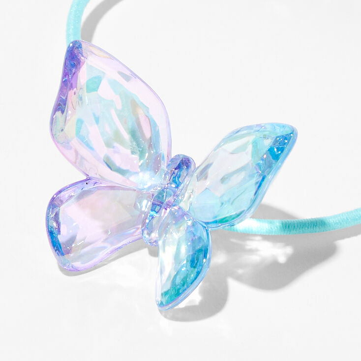 Blue Iridescent Butterfly Hair Ties - 2 Pack,