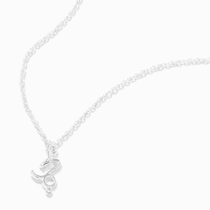 Silver Zodiac Embellished Pendant Necklace - Capricorn,