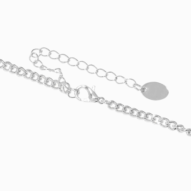 Silver Barbwire Pink Spikeball Necklace,