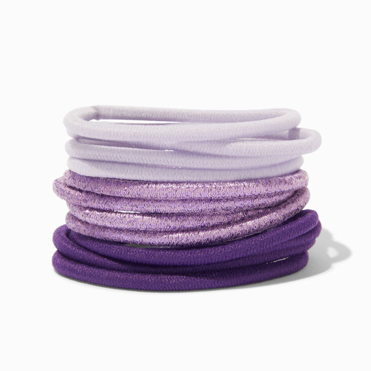 Purple Tonal Lurex Hair Ties - 12 Pack,