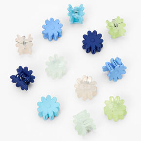Blue Daisy Mini Hair Claws - 12 Pack,