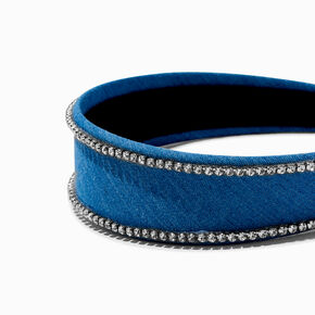 Crystal Trim Blue Denim Headband,