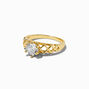 Cubic Zirconia Zig Zag Gold-tone Ring ,