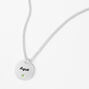 Silver Birthstone Color Tag Pendant Necklace - August,