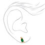 Green Cubic Zirconia T- Rex  Dinosaur Stud Earrings,