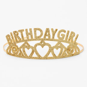 Birthday Girl Glitter Tiara - Gold,