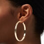 Gold 60MM Hammered Hoop Earrings,