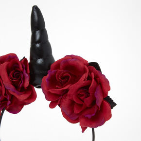 Unicorn Flowers Headband - Burgundy,