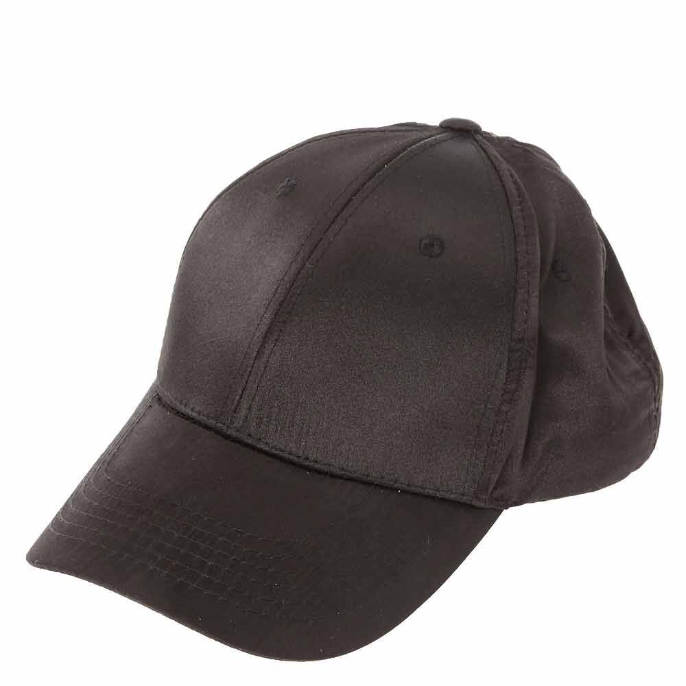 Black Satin Baseball Cap | Icing US