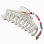 Clear Beaded Large Barrel Hair Claw,