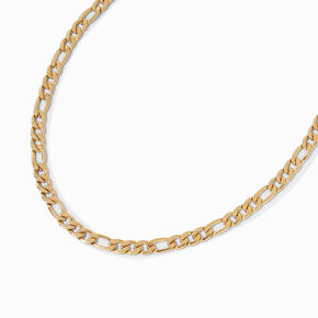 Gold-tone Stainless Steel 8MM Figaro Chain Necklace,