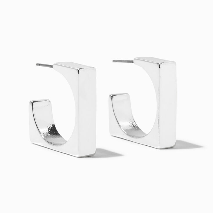 Silver-tone 20MM Square Circle Hoop Earrings,