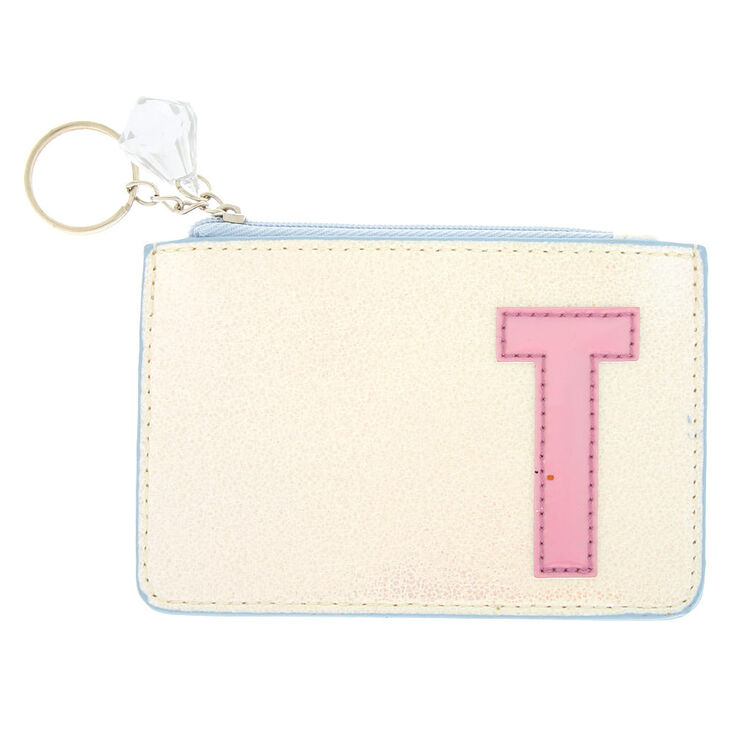Pearlescent Initial Coin Purse - T,