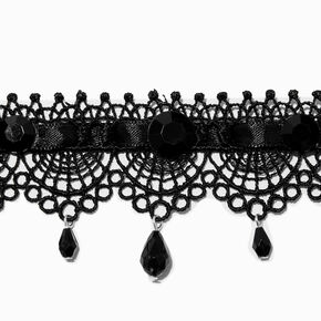 Black Lace Dangle Choker Necklace,