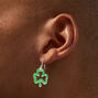 Glitter Shamrock Outline Drop Earrings,