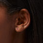Icing Select 18k Yellow Gold Plated Fuchsia Cubic Zirconia Marquise Stud Earrings,