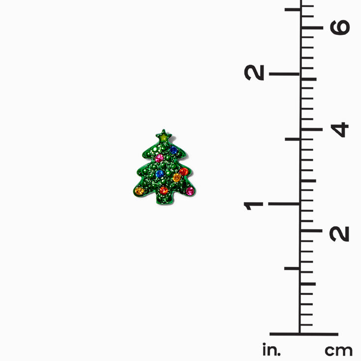 Crystal Christmas Tree Stud Earrings,
