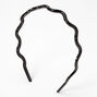 Black Solid Wave Headband,