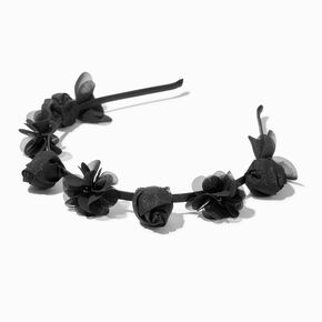 Black Floral Embellished Headband,