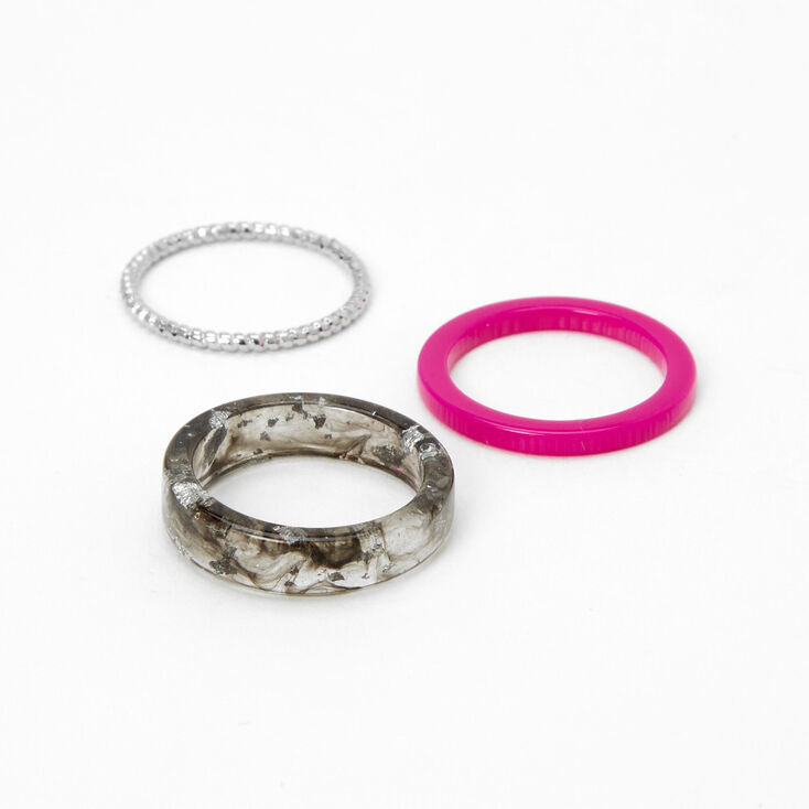 Marble Pink Ring Set - 3 Pack,