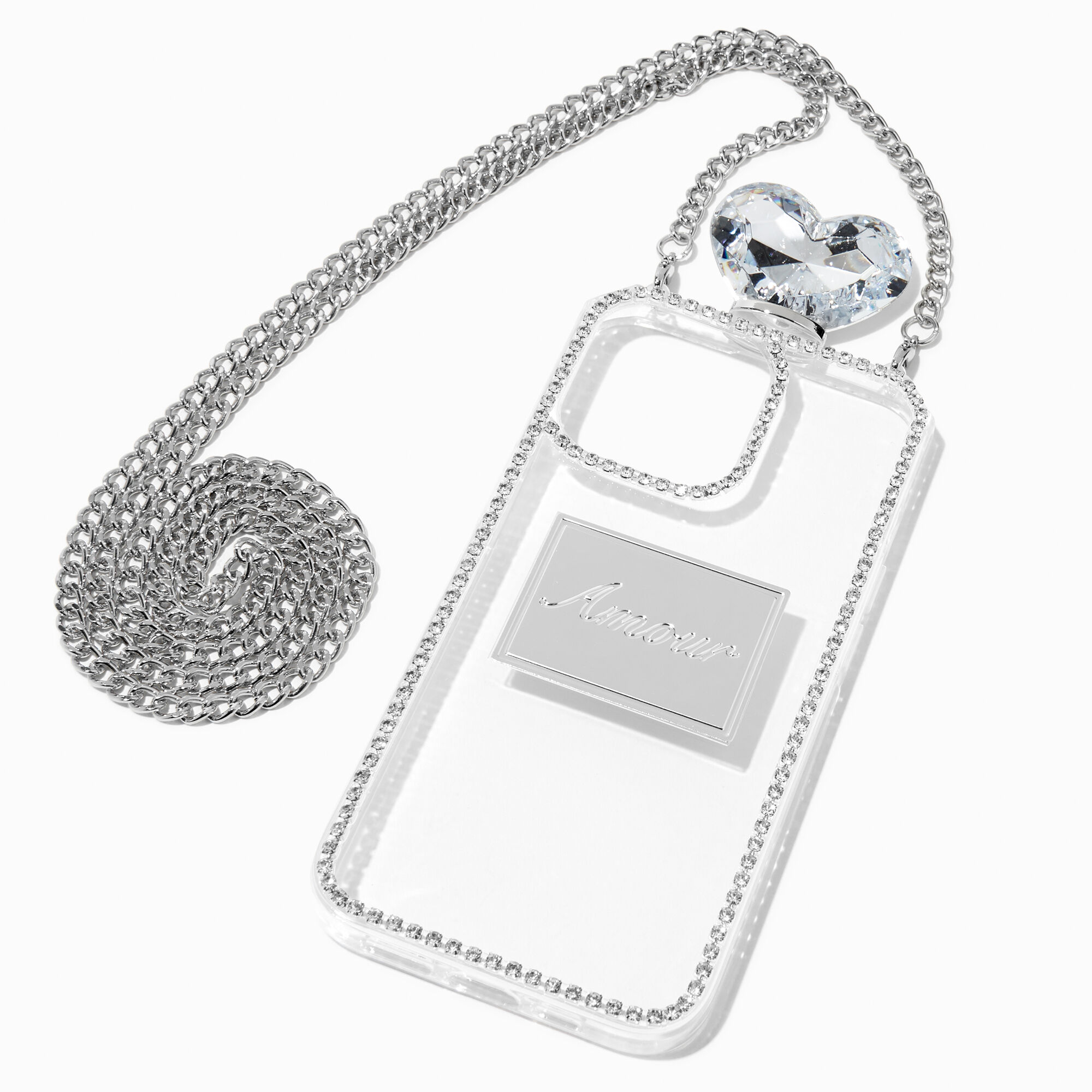 For iPhone 15 Pro Max 14 13 12 11 XR X Bling Sparkle Diamond Perfume Bottle  Case