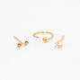 Gold Embellished Mixed Nose Rings &#40;3 Pack&#41;,