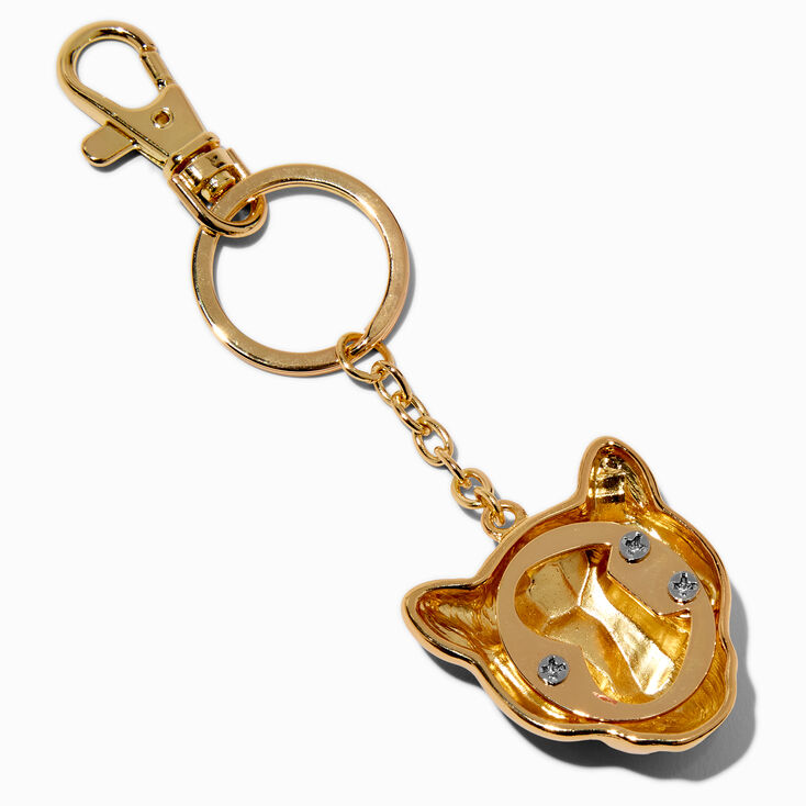 Gold-tone Cheetah Bottle Opener Keychain,