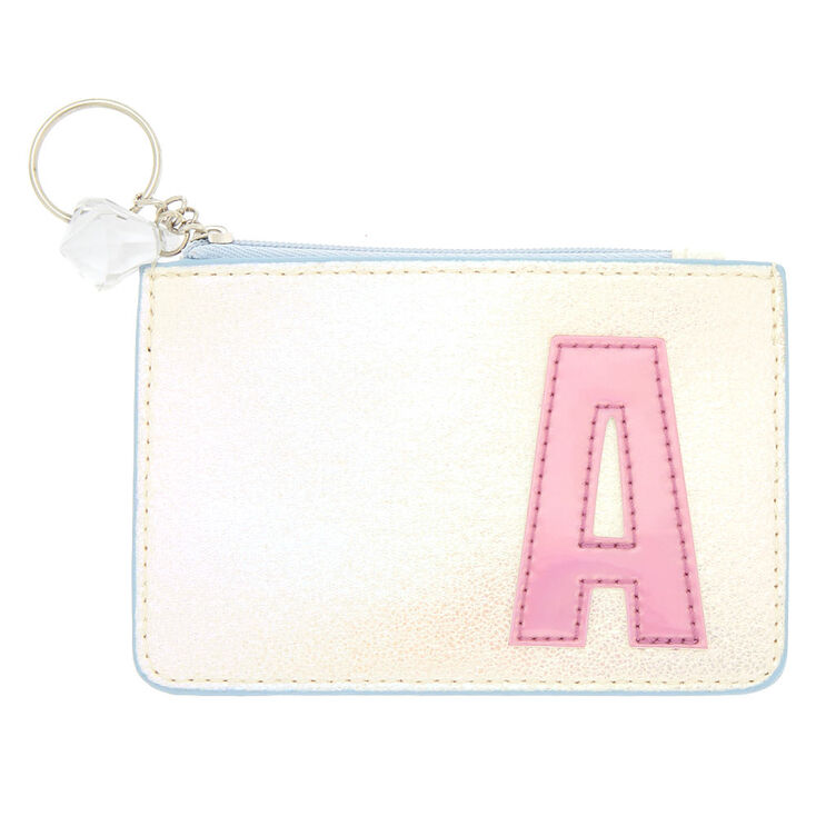 Pearlescent Initial Coin Purse - A,