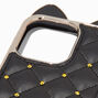 Black Cat Quilted Phone Case with Lanyard - Fits iPhone&reg; 13 Pro,