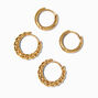 ICING Select 18k Yellow Gold Plated 8MM &amp; 10MM Twisted Hoop Earrings - 2 Pack,
