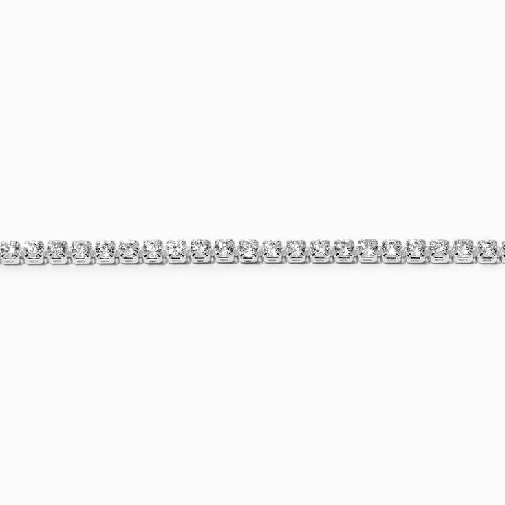 Silver-tone Cubic Zirconia Tennis Bracelet,