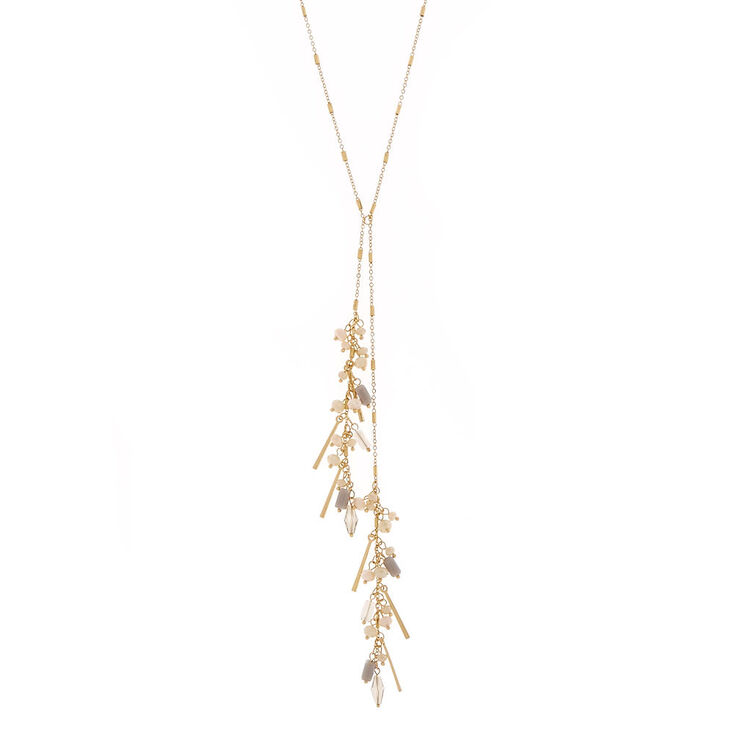 Gold-Tone Long Beaded Necklace,
