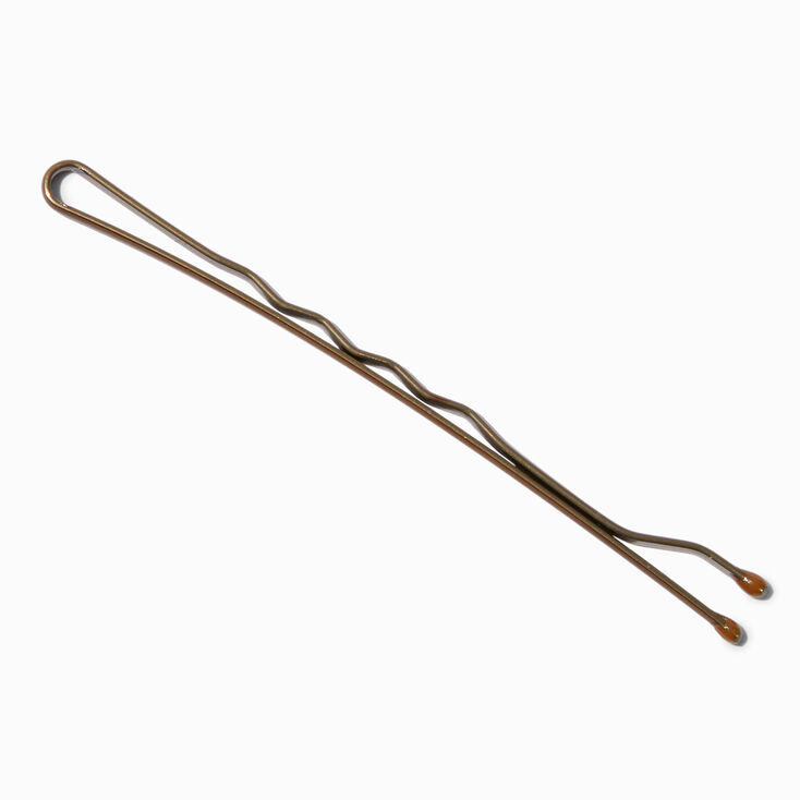 Large Basic Bobby Pins - Brown, 30 Pack,