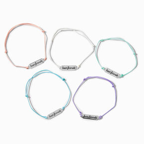 Silver Neutral Infinity Adjustable Friendship Bracelets - 5 Pack