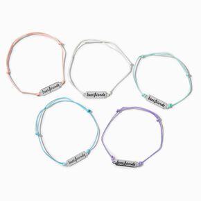 Best Friends Charm Adjustable Bracelets - 5 Pack,