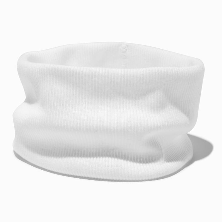 White Ribbed Headwrap,