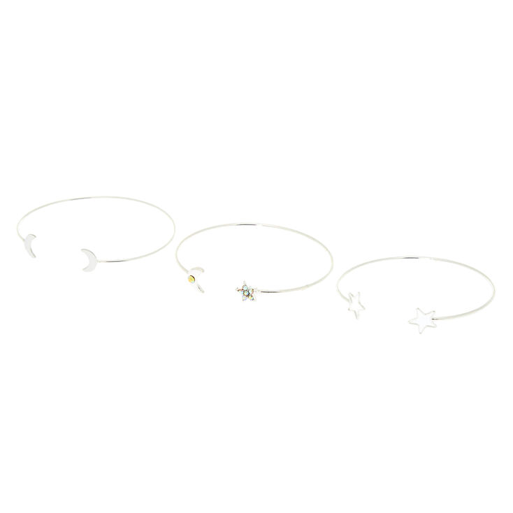 Silver Cosmic Cuff Bracelets - 3 Pack,