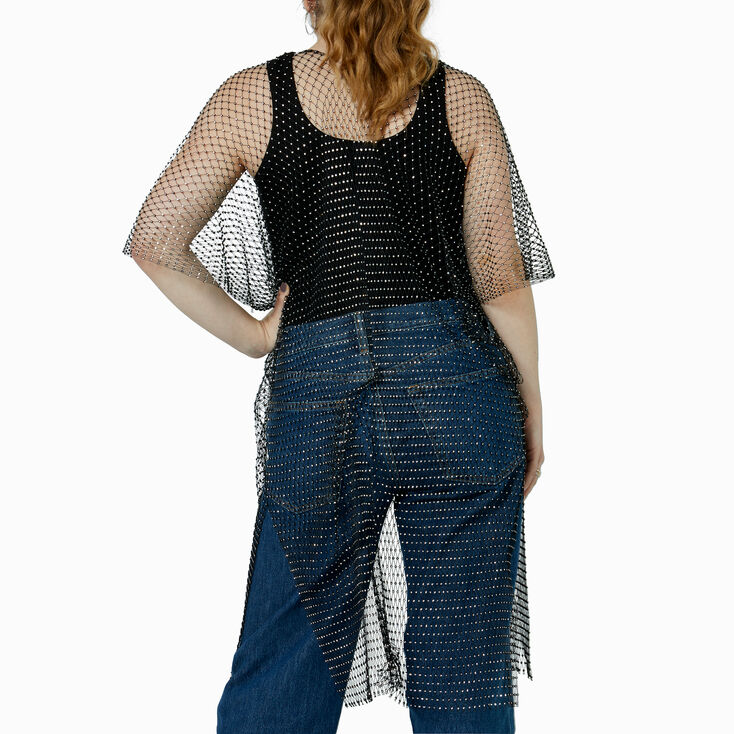  Black Mesh Kimono,