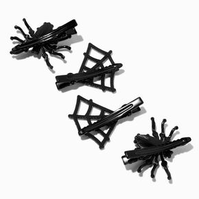 Crystal Spiders &amp; Webs Hair Clips - 4 Pack,