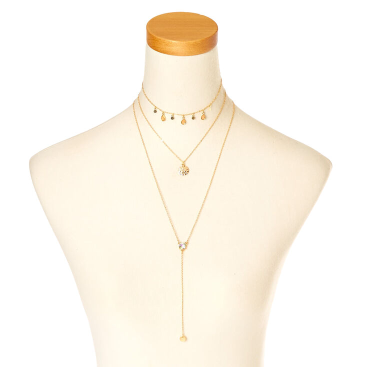 Gold Multi-Layered Stone Choker,