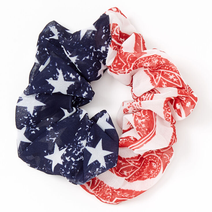 Medium American Flag Paisley Banana Hair Scrunchie,