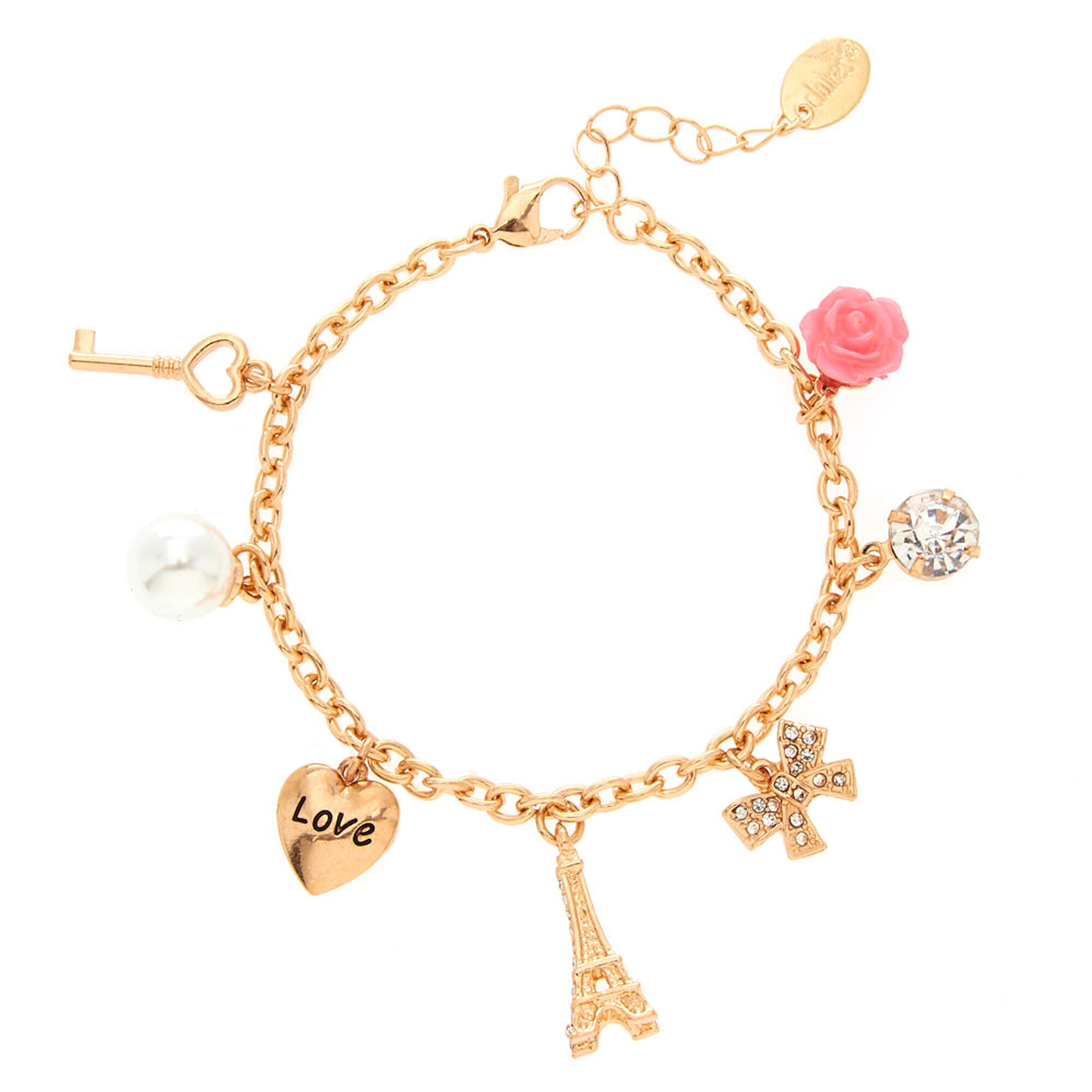 Rose Gold Romantic Eiffel Tower Charm Bracelet Icing Us