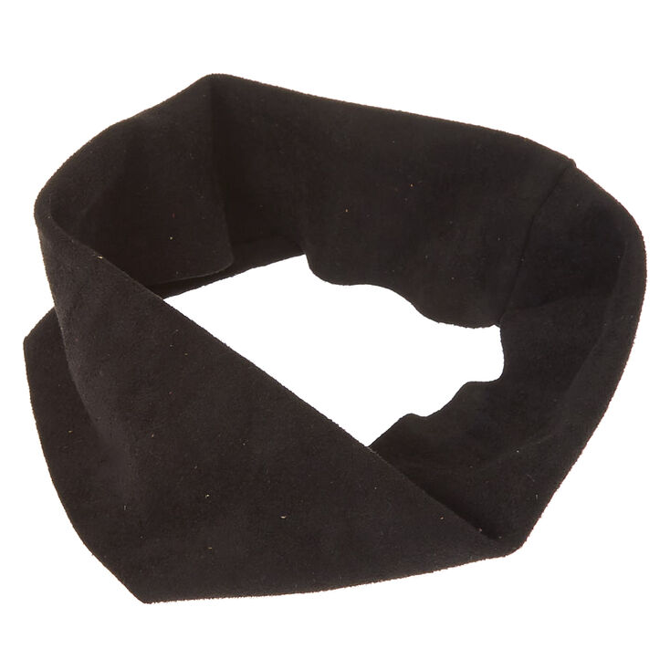 Black Wide Suede Headwrap,