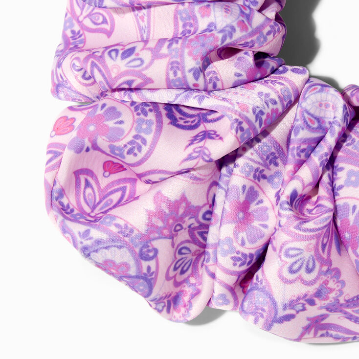 Purple Paisley Print Giant Hair Scrunchie,