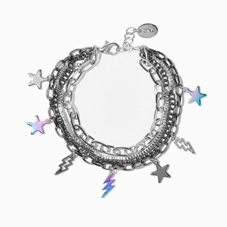 18G Silver with Crystal Septum Ring,