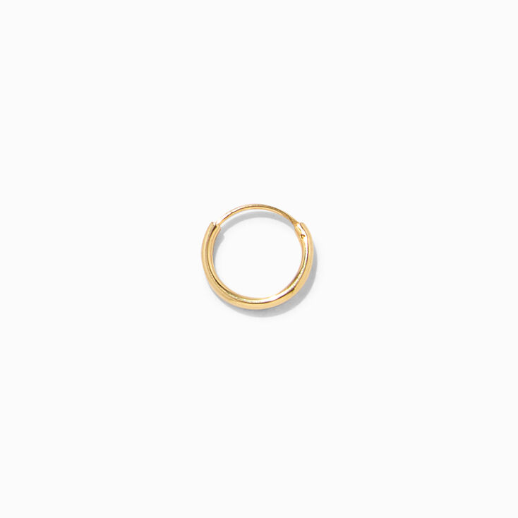 18k Gold Plated Single 10MM Huggie Hoop Earring,