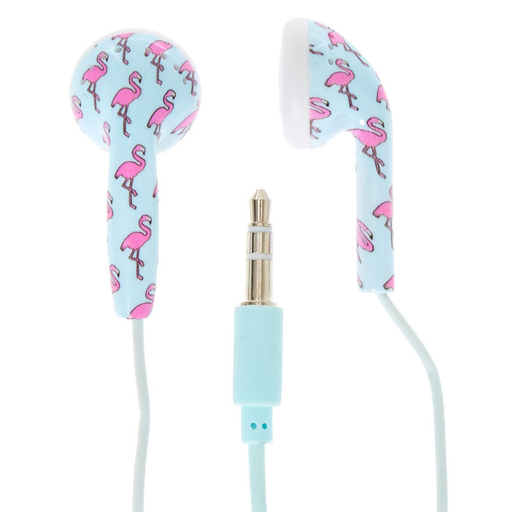 Flamingo Print Earbuds,