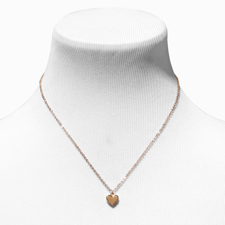 Gold Heart Pendant Necklace,